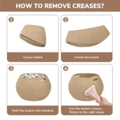 Itopfox Woven Jute Storage Basket For Home Decor, Round Wicker Basket For Toys, Towels, Bedroom, Kids Room, And Plant Display -Kid's Home GUEST dda9a30a f6ff 49fb a931 82846b094145