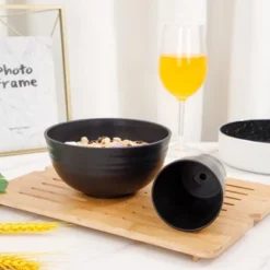 Itopfox Wheat Straw Dinnerware Set For 8, Includes Plates, Bowls & Cups, Unbreakable & Dishwasher Safe, Perfect For Parties, Picnics & Everyday Use -Kid's Home GUEST de2d186c 105b 4a7e 814c cf173b3bffd7