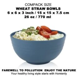 Itopfox 8-Piece Wheat Straw Cereal Bowls Set, Unbreakable & Lightweight, Microwave & Dishwasher Safe, Ideal For Soup, Salad, Oatmeal, And More