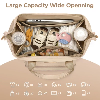 Itopfox Convertible Diaper Backpack With Laptop Sleeve & Cooler Storage, Large Pumping Bag For Working Moms, 31L Capacity 4 Itopfox Convertible Diaper Backpack With Laptop Sleeve & Cooler Storage, Large Pumping Bag For Working Moms, 31L Capacity - Image 4