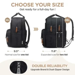 Itopfox Expandable Diaper Backpack For Twins, Dual Compartments, Includes Changing Pad & Stroller Straps, Unisex Black, 26-36L 10 Itopfox Expandable Diaper Backpack For Twins, Dual Compartments, Includes Changing Pad & Stroller Straps, Unisex Black, 26-36L -Kid's Home GUEST dfaee65b f10f 4108 b98a 112636dd140b