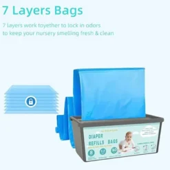 Itopfox Diaper Pail Refill Bags, 30 Count, Compatible With Easy Roll Signature & Platinum Pails, 7-Layer Odor Barrier -Kid's Home GUEST dfbe473d 101a 4dfb 8f53 84d486d69477