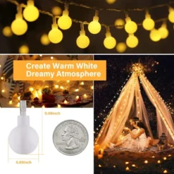 Itopfox 33ft 100 LED Globe String Lights With Remote, 8 Modes Fairy Lights For Indoor Outdoor Party Wedding Christmas Tree Decor, Warm White -Kid's Home GUEST dfbef9e5 f07f 46e2 8dab 409dbdbf2451