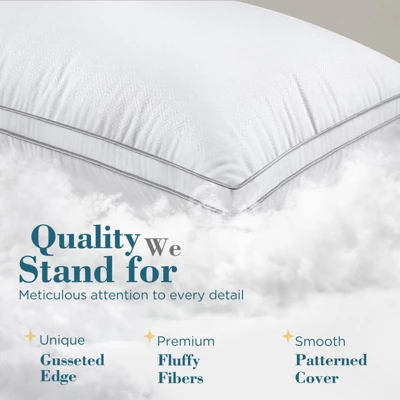 Itopfox Queen Size Pillows Set Of 2, Hotel Quality Down Alternative Gusseted Pillows For Side, Back Or Stomach Sleepers, White 4 Itopfox Queen Size Pillows Set Of 2, Hotel Quality Down Alternative Gusseted Pillows For Side, Back Or Stomach Sleepers, White - Image 4