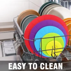 Itopfox Silicone Lids - 5 Pack Heat Resistant Microwave Splatter Cover, Reusable Suction Lids For Food Storage Fits Bowls, Cups, Skillets, Plates -Kid's Home GUEST dfce9eb7 fea5 415f aada 856a7e6db847