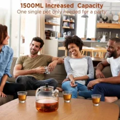 Itopfox Glass Teapot With Removable Infuser, Stovetop Safe Large Tea Pot For Blooming & Loose Leaf, Hand Crafted Kettle With Stainless Steel Strainer -Kid's Home GUEST dfe1f86b 0e82 47ec 9538 15f19105f16d