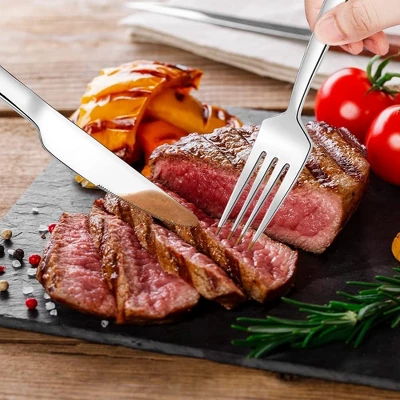 Itopfox Silverware Set For 2, 10-Piece Stainless Steel Flatware Cutlery Set, Square Edge Kitchen Utensil With Knives, Forks, Spoons, Dishwasher Safe 2 Itopfox Silverware Set For 2, 10-Piece Stainless Steel Flatware Cutlery Set, Square Edge Kitchen Utensil With Knives, Forks, Spoons, Dishwasher Safe - Image 2