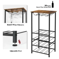 Itopfox Rustic Wine Rack Freestanding Floor, Wine Holder Stand With Storage Shelf For 16 Bottles, Kitchen Dining Room Office Bar Decor 10 Itopfox Rustic Wine Rack Freestanding Floor, Wine Holder Stand With Storage Shelf For 16 Bottles, Kitchen Dining Room Office Bar Decor -Kid's Home GUEST e02a8567 11b9 4fc2 b45d 1d461b065b47