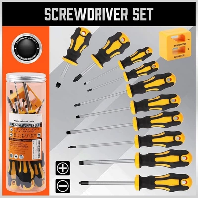 Itopfox 11-Piece Magnetic Screwdriver Set With 5 Phillips And 5 Flat Head Tips For Secure Fastening And Loosening, Includes Storage Box 4 Itopfox 11-Piece Magnetic Screwdriver Set With 5 Phillips And 5 Flat Head Tips For Secure Fastening And Loosening, Includes Storage Box - Image 4