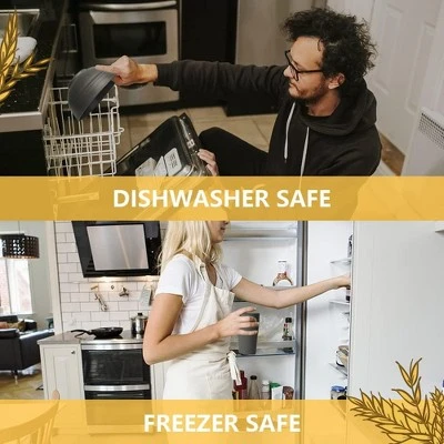 Itopfox 32-Piece Kitchen Plastic Wheat Straw Dinnerware Set, Service For 8, Unbreakable Dish Set - Dinner Plate, Dessert Plate, Cereal Bowl, Cup, 3 Itopfox 32-Piece Kitchen Plastic Wheat Straw Dinnerware Set, Service For 8, Unbreakable Dish Set - Dinner Plate, Dessert Plate, Cereal Bowl, Cup, - Image 3