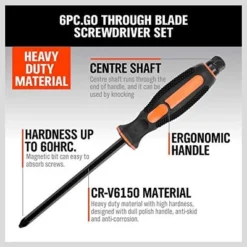 Itopfox 6-Piece Magnetic Screwdriver Set With 3 Phillips & 3 Flat Head Tips, Ergonomic Handle For Comfort & Control, Includes Wall-Mount Rack -Kid's Home GUEST e28c8b7d c4c5 4c94 89ae d0ba34de4b8d