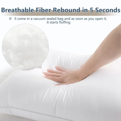 Itopfox Queen Size Pillows Set Of 2, Hotel Quality Cooling Pillows For Side Back Stomach Sleepers, Down Alternative Luxury Supportive Fluffy Pillows 3 Itopfox Queen Size Pillows Set Of 2, Hotel Quality Cooling Pillows For Side Back Stomach Sleepers, Down Alternative Luxury Supportive Fluffy Pillows - Image 3