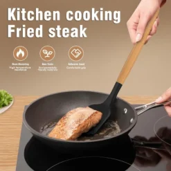 Itopfox Silicone Cooking Utensils Set With Wooden Handles, Heat Resistant Kitchen Tools For Non-Stick Cookware Includes Spatulas, Ladle, Whisk, Tongs 10 Itopfox Silicone Cooking Utensils Set With Wooden Handles, Heat Resistant Kitchen Tools For Non-Stick Cookware Includes Spatulas, Ladle, Whisk, Tongs -Kid's Home GUEST e516afbb dea9 40d9 8f33 80cbdea01e72