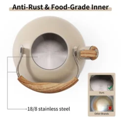 Itopfox Stovetop Tea Kettle With Whistling Feature, 2.5 Quart Capacity, Food-Grade Stainless Steel Construction, Wooden Handle, Creamy White Finish 10 Itopfox Stovetop Tea Kettle With Whistling Feature, 2.5 Quart Capacity, Food-Grade Stainless Steel Construction, Wooden Handle, Creamy White Finish -Kid's Home GUEST e568409f 01ce 40a1 831e 8dfcddf00a9c