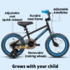 Itopfox Kids BMX Style Bike For Boys & Girls Ages 2-7, Toddler Bicycle With Training Wheels & Coaster Brake, Multiple Colors
