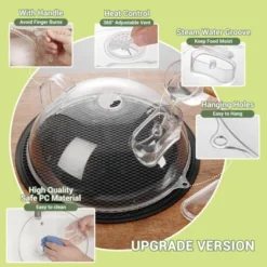 Itopfox Microwave Splatter Cover With Water Steamer, Clear Lid For Food, Integrated Handle, BPA-Free Splatter Guard, Essential Kitchen Gadgets -Kid's Home GUEST e6bcefbb dd2e 4d32 9814 e9c21a044413