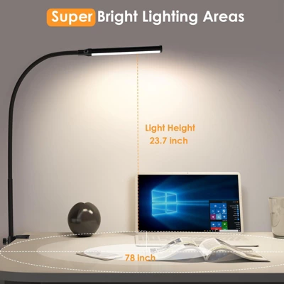 Itopfox LED Desk Lamp With Clamp, Eye-Caring Clip Light For Home Office, 3 Colors Full Brightness, Flexible Gooseneck USB Table Lamp 6 Itopfox LED Desk Lamp With Clamp, Eye-Caring Clip Light For Home Office, 3 Colors Full Brightness, Flexible Gooseneck USB Table Lamp - Image 6