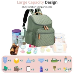 Itopfox Large Capacity Water-Resistant Diaper Backpack With Insulated Pockets, Stroller Buckle, Anti-Theft Design, Green Nylon 12 Itopfox Large Capacity Water-Resistant Diaper Backpack With Insulated Pockets, Stroller Buckle, Anti-Theft Design, Green Nylon -Kid's Home GUEST e6c62d87 893b 4053 8fbe 5244ed28ed4f
