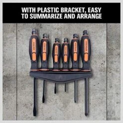 Itopfox 6-Piece Magnetic Screwdriver Set With 3 Phillips & 3 Flat Head Tips, Ergonomic Handle For Comfort & Control, Includes Wall-Mount Rack -Kid's Home GUEST e7505661 d356 4299 a5f5 f3dc56c601ef