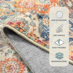 Itopfox Moroccan Trellis Washable Rug, Kitchen Rugs For Entryway Bathroom Non-Slip Indoor Door Mat Ultra-Thin Small Oriental Throw Carpet For Bedroom -Kid's Home GUEST e794c5df 5265 4060 844e b14eb8a34f51