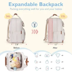 Itopfox Expandable Diaper Backpack For Twins, Large Baby Bag With Multiple Pockets, Water-Resistant & Durable For Parents 12 Itopfox Expandable Diaper Backpack For Twins, Large Baby Bag With Multiple Pockets, Water-Resistant & Durable For Parents -Kid's Home GUEST e7bd1deb 604c 40cd 9706 2107413edd39