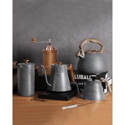 Itopfox Tea Kettle, 2.7 Quart With Wood Pattern Handle Loud Whistle Food Grade Stainless Steel Anti-Hot Handle Anti-Rust Finish Suitable For All Heat 1 Itopfox Tea Kettle, 2.7 Quart With Wood Pattern Handle Loud Whistle Food Grade Stainless Steel Anti-Hot Handle Anti-Rust Finish Suitable For All Heat