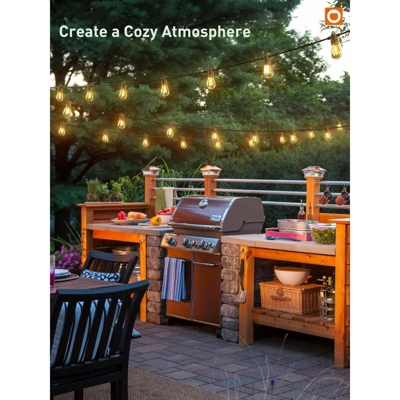 Itopfox 100FT LED Outdoor String Lights With Remote, Dimmable Patio Lights, Timer & 3 Lighting Modes, 32 Shatterproof Edison Bulbs, Waterproof 8 Itopfox 100FT LED Outdoor String Lights With Remote, Dimmable Patio Lights, Timer & 3 Lighting Modes, 32 Shatterproof Edison Bulbs, Waterproof - Image 8