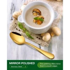 Itopfox 20-Piece Gold Silverware Set For 4, Stainless Steel Flatware Cutlery Set With Knife, Fork, Spoon, Mirror Polished Finish, Dishwasher Safe -Kid's Home GUEST eafca335 1165 4a87 b7d9 e09bfde50e46