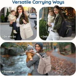 Itopfox Neoprene Diaper Backpack Small Lightweight Water Resistant Baby Bag With Changing Pad And Stroller Straps For Boys Girls Newborn -Kid's Home GUEST ebb9b685 fb45 4db6 9ab2 80acc91225e0