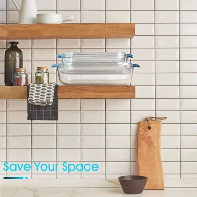 Itopfox 2 QT Rectangular Glass Casserole Dish With Lid, Oven Safe Tempered Glass Bakeware For Cooking, Baking, And Serving 5 Itopfox 2 QT Rectangular Glass Casserole Dish With Lid, Oven Safe Tempered Glass Bakeware For Cooking, Baking, And Serving - Image 5