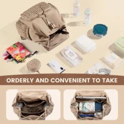 Itopfox Small Baby Diaper Backpack, Water-Resistant Travel Bag For Mom With Changing Pad, Stroller Straps, Lightweight & Stylish - Khaki 12 Itopfox Small Baby Diaper Backpack, Water-Resistant Travel Bag For Mom With Changing Pad, Stroller Straps, Lightweight & Stylish - Khaki -Kid's Home GUEST eca12b25 c106 4c22 b645 c87b1e771ce9