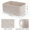 Itopfox 3-Pack Small Storage Baskets For Organizing, Woven Shelf Toy Basket, Rope Baskets For Gifts Empty, Closet Organizer Bins With Handles