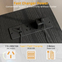 Itopfox L-Shaped Computer Desk With Power Outlets, Reversible Shelves, Gaming & Study Writing Table For Home Office, Bedroom, Living Room, Black -Kid's Home GUEST ecde64d1 cc3e 4262 96e6 815b2d88a80e