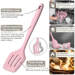 Itopfox Silicone Cooking Kitchen Utensil Set, 43 Pcs Pink Cooking Utensils With Turner, Tongs, Spoon, Spatula, Heat Resistant For Nonstick Cookware -Kid's Home GUEST ee39bc72 fd78 4ba0 ac67 59dba781439b