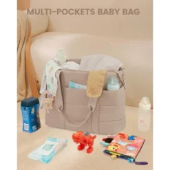 Itopfox Puffer Baby Diaper Tote Bag With Changing Pad & Pacifier Case, Waterproof & Lightweight For Travel, 15.6inch -Kid's Home GUEST eefcde54 8185 4ffa 9e5c 0558564847a2