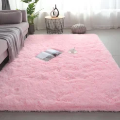 Itopfox Shag Area Rug For Bedroom And Living Room, Ultra Soft Fluffy Indoor Carpet For Dorm, Nursery, Kids And Girls Room Decor In Pink