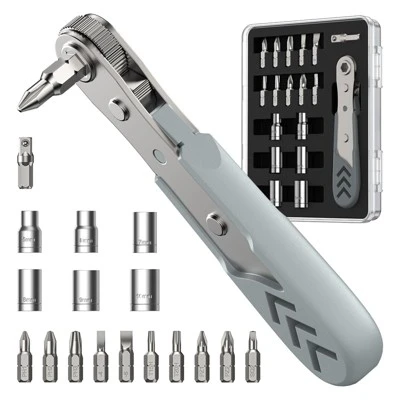 Itopfox 17-in-1 Right Angle Ratcheting Screwdriver Set With Bearing Steel Bits, 36-Tooth Mini Ratchet Wrench, Magnetic Offset ScrewdriveR 7 Itopfox 17-in-1 Right Angle Ratcheting Screwdriver Set With Bearing Steel Bits, 36-Tooth Mini Ratchet Wrench, Magnetic Offset ScrewdriveR - Image 7