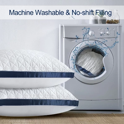 Itopfox Queen Size Pillows Set Of 2, Luxury Hotel Pillow For Sleeping, Supportive Breathable Down Alternative Gusseted Pillow For Side Stomach 5 Itopfox Queen Size Pillows Set Of 2, Luxury Hotel Pillow For Sleeping, Supportive Breathable Down Alternative Gusseted Pillow For Side Stomach - Image 5