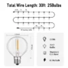 Itopfox 30ft Outdoor LED String Lights With 27 G40 Shatterproof Bulbs, Waterproof Connectable Globe Lights For Backyard, Balcony, Bistro, Party, Cafe