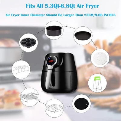 Itopfox 9 Inch Air Fryer Accessories Set With Cupcake Pan, Pizza Pan, Silicone Baking Cup, Recipe Cookbook For 5.3Qt - 6.8Qt Air Fryers 3 Itopfox 9 Inch Air Fryer Accessories Set With Cupcake Pan, Pizza Pan, Silicone Baking Cup, Recipe Cookbook For 5.3Qt - 6.8Qt Air Fryers - Image 3