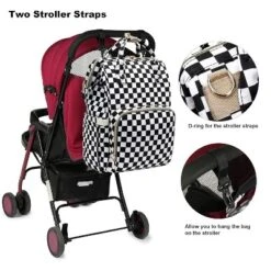 Itopfox Checkered Waterproof Diaper Backpack For Baby Girls And Moms, Large Nappy Bag With Insulated Bottle Pockets -Kid's Home GUEST f18af889 045c 4ce0 b817 7e660505b625