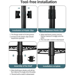 Itopfox 5-Tier Adjustable Wire Shelving Unit For Kitchen, Closet, Laundry, Bathroom, Pantry Organization With Narrow Mesh Gaps, Black 14 Itopfox 5-Tier Adjustable Wire Shelving Unit For Kitchen, Closet, Laundry, Bathroom, Pantry Organization With Narrow Mesh Gaps, Black -Kid's Home GUEST f21725e6 1c5f 46ec 9127 6d584993b88f