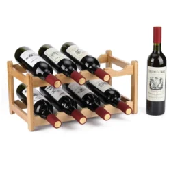 Itopfox 2-Tier Bamboo Wine Rack - Eco-Friendly, Space-Saving Storage For 8 Bottles, Easy Assembly For Kitchen, Pantry, Bar, Or Home Decor -Kid's Home GUEST f27fc250 7a62 4c90 8f58 7dfd39dfc231
