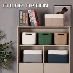 Itopfox 4 Pack Woven Storage Baskets For Organizing Toys, Books, Towels, And Clothes - Durable And Stylish Gift Basket Bins For Shelves 9 Itopfox 4 Pack Woven Storage Baskets For Organizing Toys, Books, Towels, And Clothes - Durable And Stylish Gift Basket Bins For Shelves -Kid's Home GUEST f3d6cc44 9e04 48a5 876f 405204d5b25c