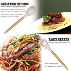 Itopfox Kitchen Utensils Set - 35-Piece Cooking Tools With Silicone Heads & Wooden Handles, Includes Spatula, Spoon, Grater For Nonstick Cookware -Kid's Home GUEST f4d58726 c068 4938 9600 ba2329021ecb