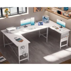 Itopfox U-Shaped Computer Desk With Power Outlets & USB Ports, Spacious Corner Workstation For Home Office & Gaming -Kid's Home GUEST f54c0187 04a9 4907 bbcb 8f8a6701d4f9