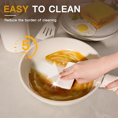 Itopfox 23-Piece Nonstick Cookware Set With Detachable Handles, Oven Safe & Induction Ready, Stackable Ceramic Pots And Pans, Cream White 1 Itopfox 23-Piece Nonstick Cookware Set With Detachable Handles, Oven Safe & Induction Ready, Stackable Ceramic Pots And Pans, Cream White