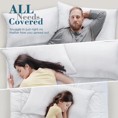 Itopfox Queen Size Pillows Set Of 2, Hotel Quality Down Alternative Gusseted Pillows For Side, Back Or Stomach Sleepers, White 8 Itopfox Queen Size Pillows Set Of 2, Hotel Quality Down Alternative Gusseted Pillows For Side, Back Or Stomach Sleepers, White - Image 8