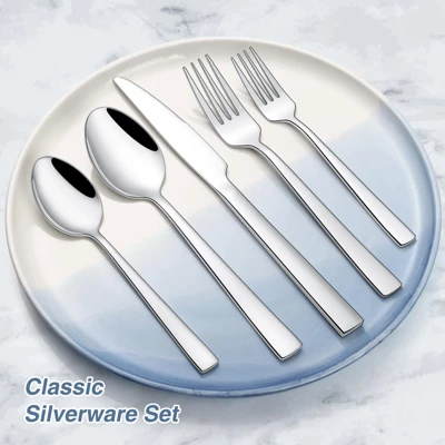 Itopfox 60 Piece Silverware Set For 12, Stainless Steel Flatware Set Includes Spoons Knives Mirror Polished Cutlery For Home Kitchen Restaurant Hotel 4 Itopfox 60 Piece Silverware Set For 12, Stainless Steel Flatware Set Includes Spoons Knives Mirror Polished Cutlery For Home Kitchen Restaurant Hotel - Image 4
