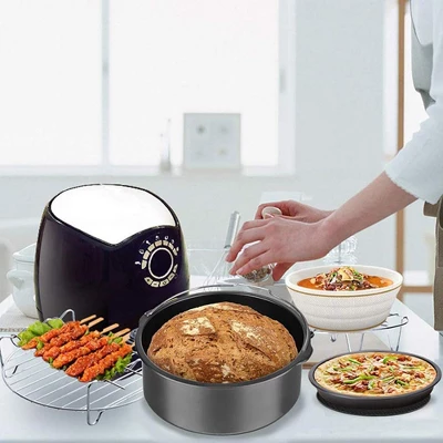 Itopfox 9 Inch Air Fryer Accessories Set With Cupcake Pan, Pizza Pan, Silicone Baking Cup, Recipe Cookbook For 5.3Qt - 6.8Qt Air Fryers 5 Itopfox 9 Inch Air Fryer Accessories Set With Cupcake Pan, Pizza Pan, Silicone Baking Cup, Recipe Cookbook For 5.3Qt - 6.8Qt Air Fryers - Image 5